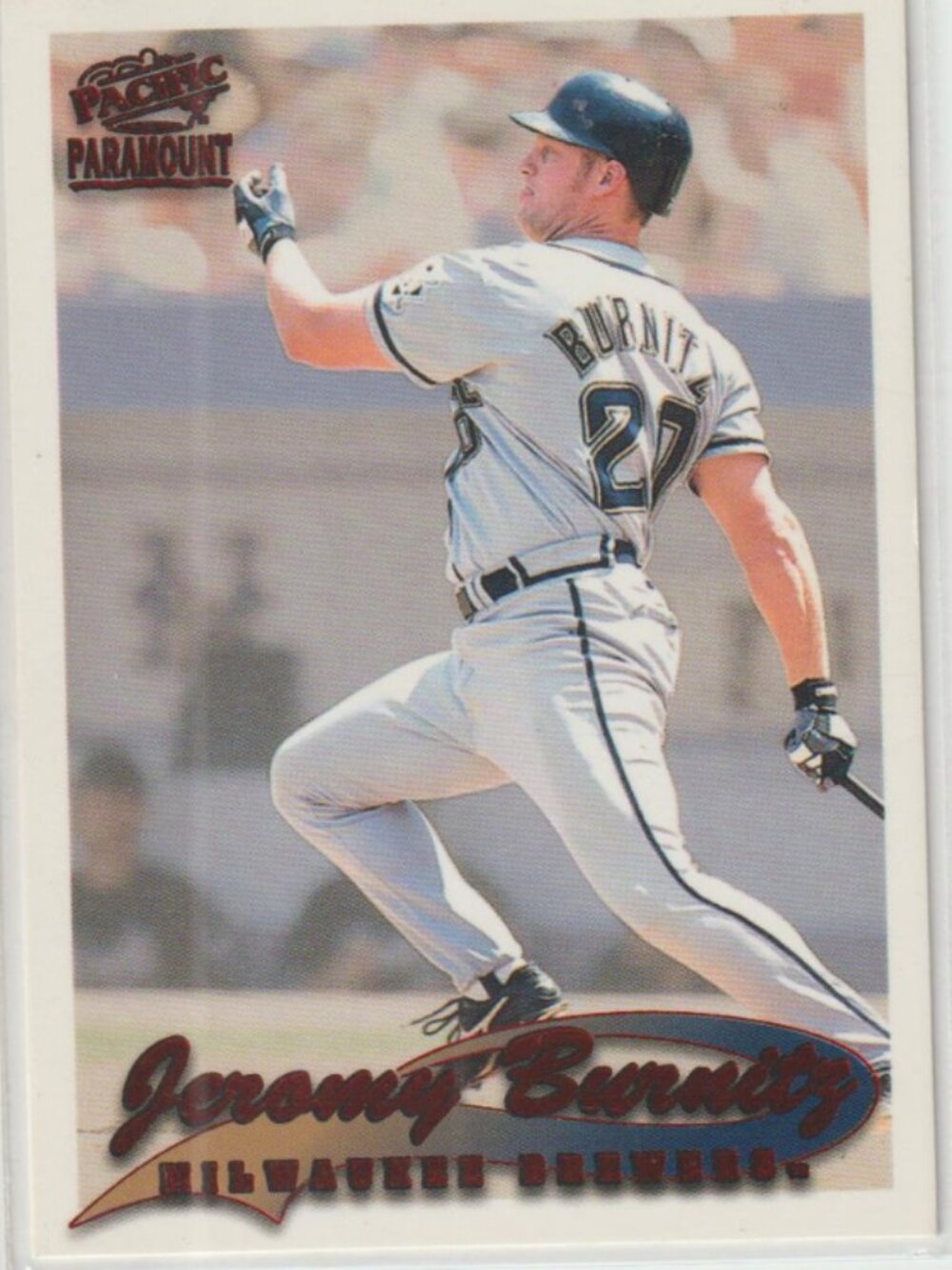 Rare Jeremy Burnitz 1999 Pacific Paramount Red Foil Parallel #124